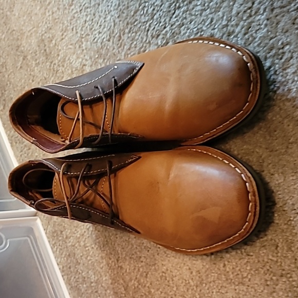 Steve Madden Harsen 561 Mens Brown Leather Lace Up Ankle Chukka Boots 10.5 - Picture 2 of 4